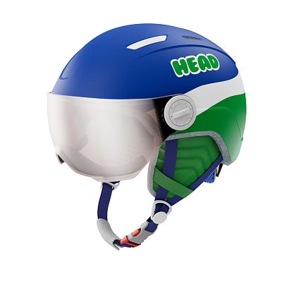 Превью Шлем горнолыжный Шлем горнолыжный HEAD Mojo Visor Blue/Green (328234)